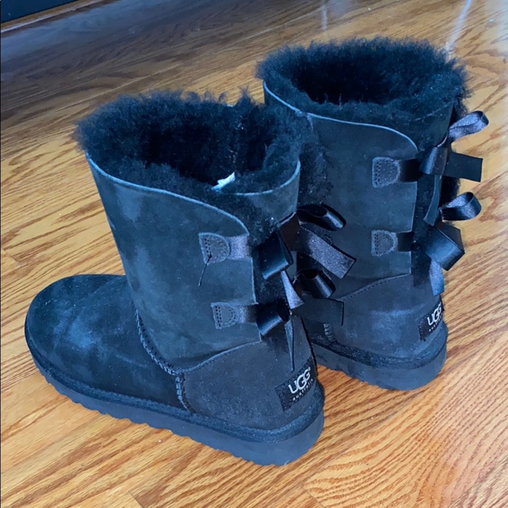 Black Double Bow Bailey Black Ugg Boots